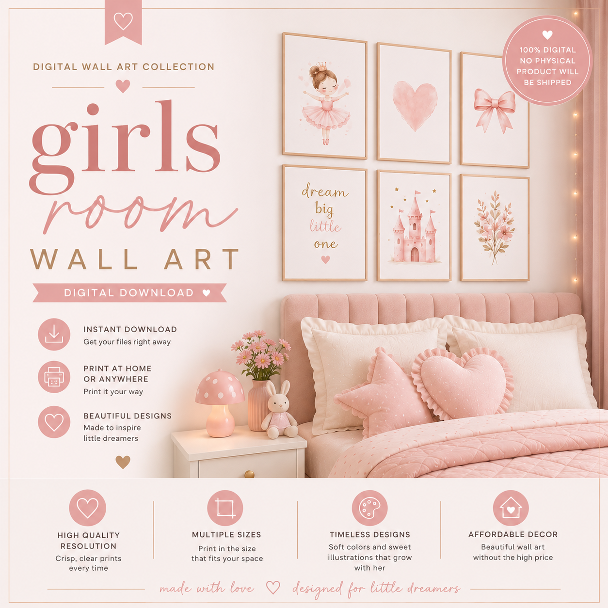 Girls Room Wall Art Printable