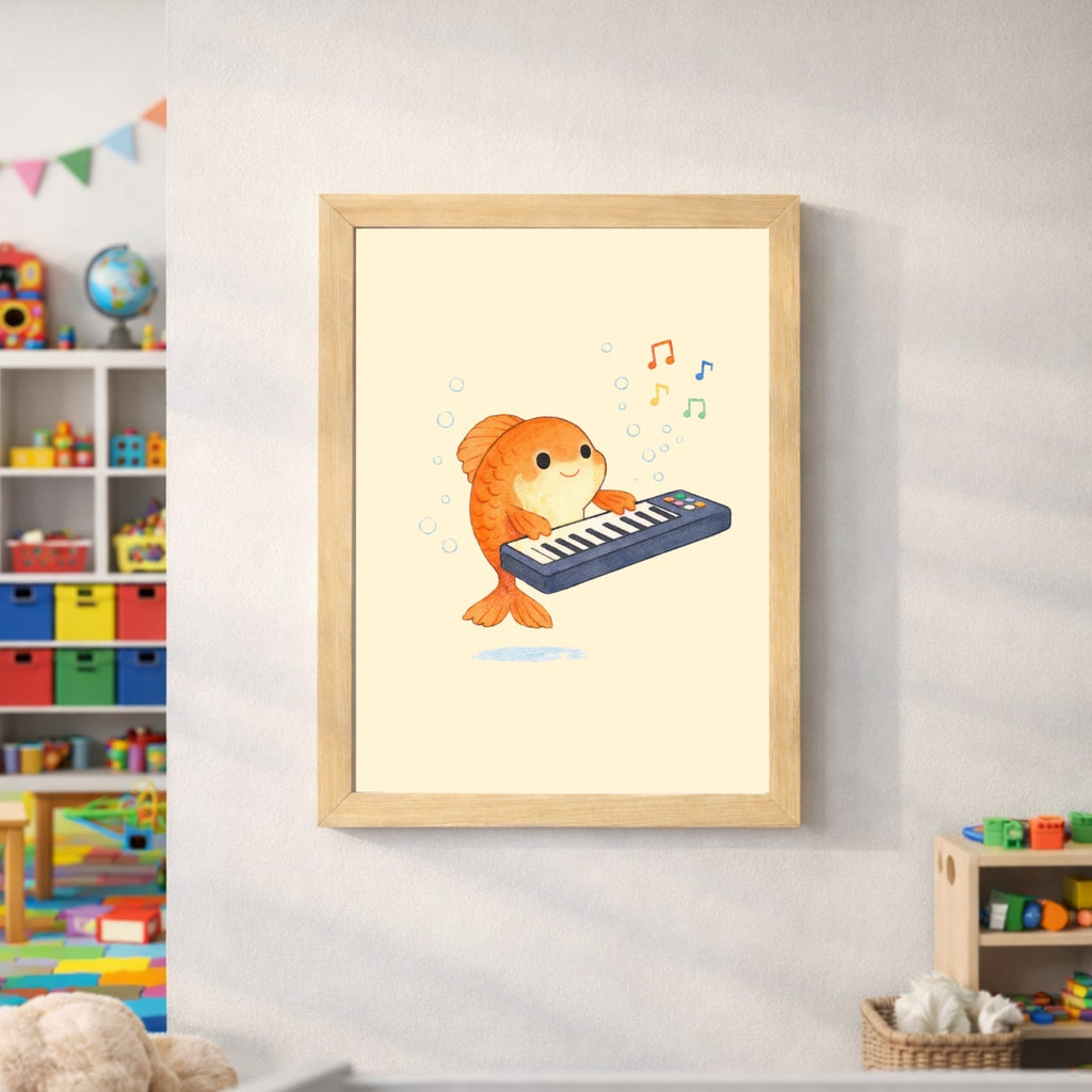 Ocean Animals Nursery Wall Art Set of 6, Printable Music Watercolor Prints, Baby Boy Girl Room Decor, Sea Animals Poster Instant Download