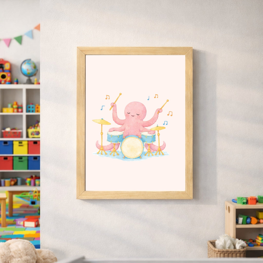 Ocean Animals Nursery Wall Art Set of 6, Printable Music Watercolor Prints, Baby Boy Girl Room Decor, Sea Animals Poster Instant Download