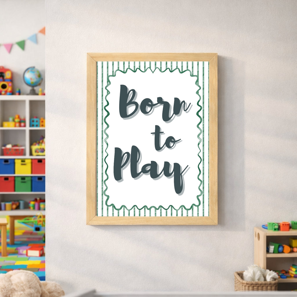 Dinosaur Baseball Wall Art Set of 6 Printable, Cool Boys Sports Room Decor, Big Kid Bedroom Digital Print, Dino Born to Play