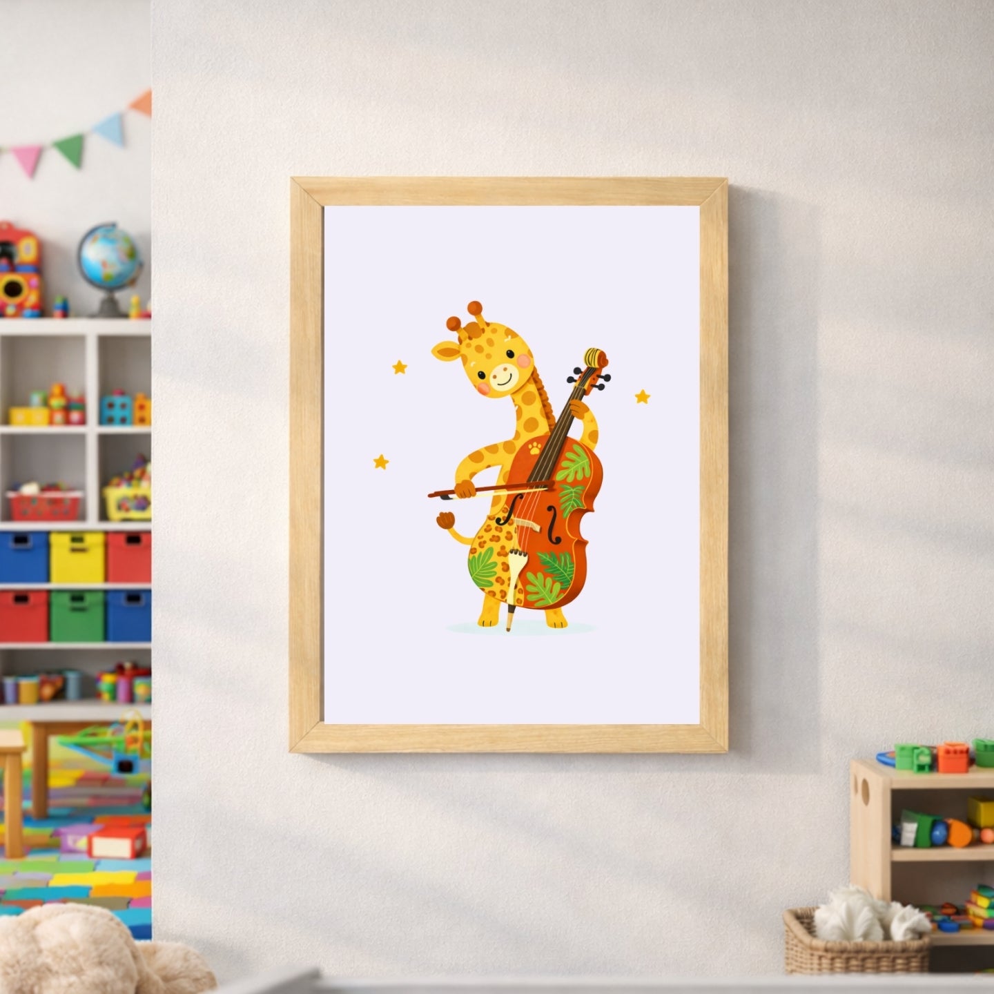 Safari Musical Nursery Wall Art Set of 6 | Baby Animals Music Prints | Jungle Nursery Decor | Kids Room Printable | Toddler Wall Art | Digital Download