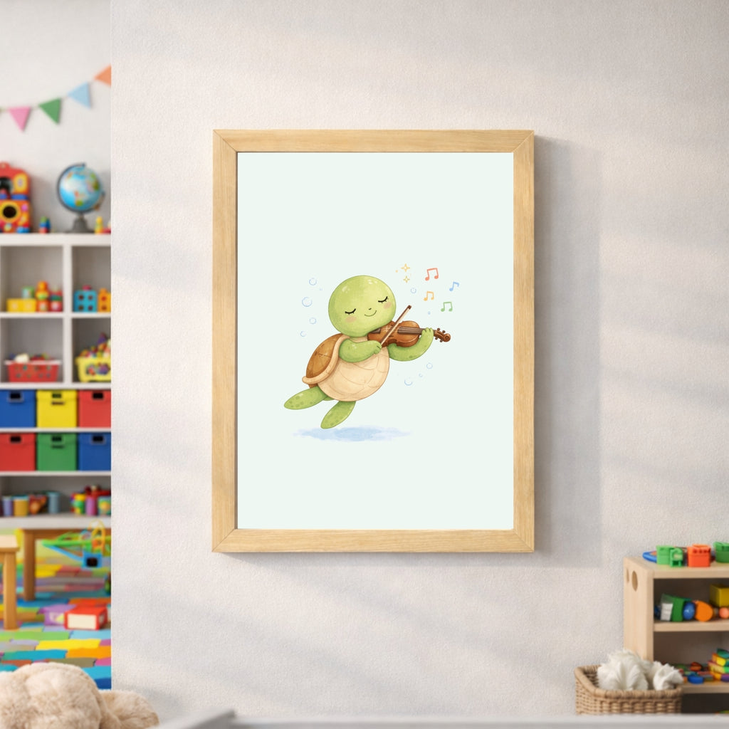 Ocean Animals Nursery Wall Art Set of 6, Printable Music Watercolor Prints, Baby Boy Girl Room Decor, Sea Animals Poster Instant Download
