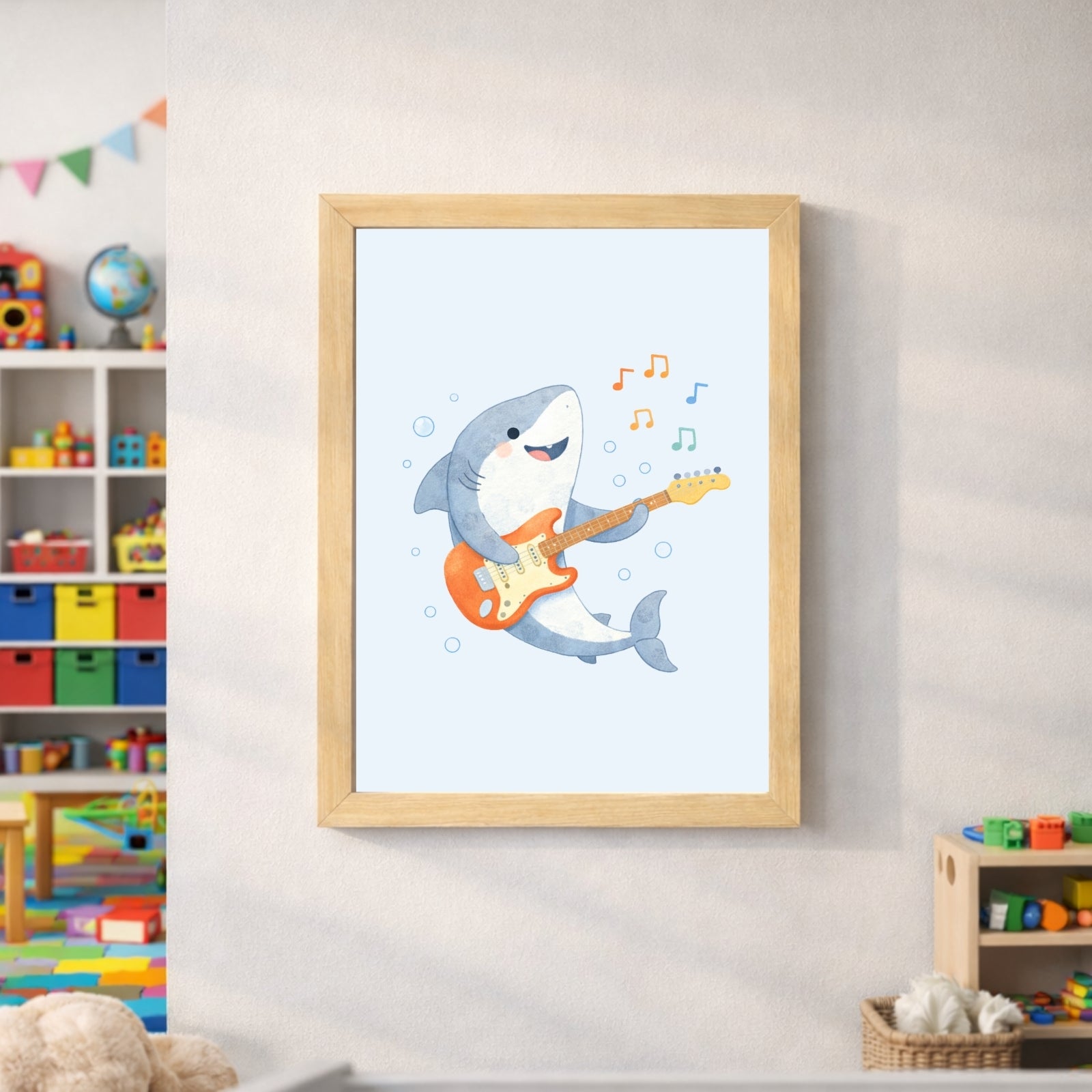 Ocean Animals Nursery Wall Art Set of 6, Printable Music Watercolor Prints, Baby Boy Girl Room Decor, Sea Animals Poster Instant Download