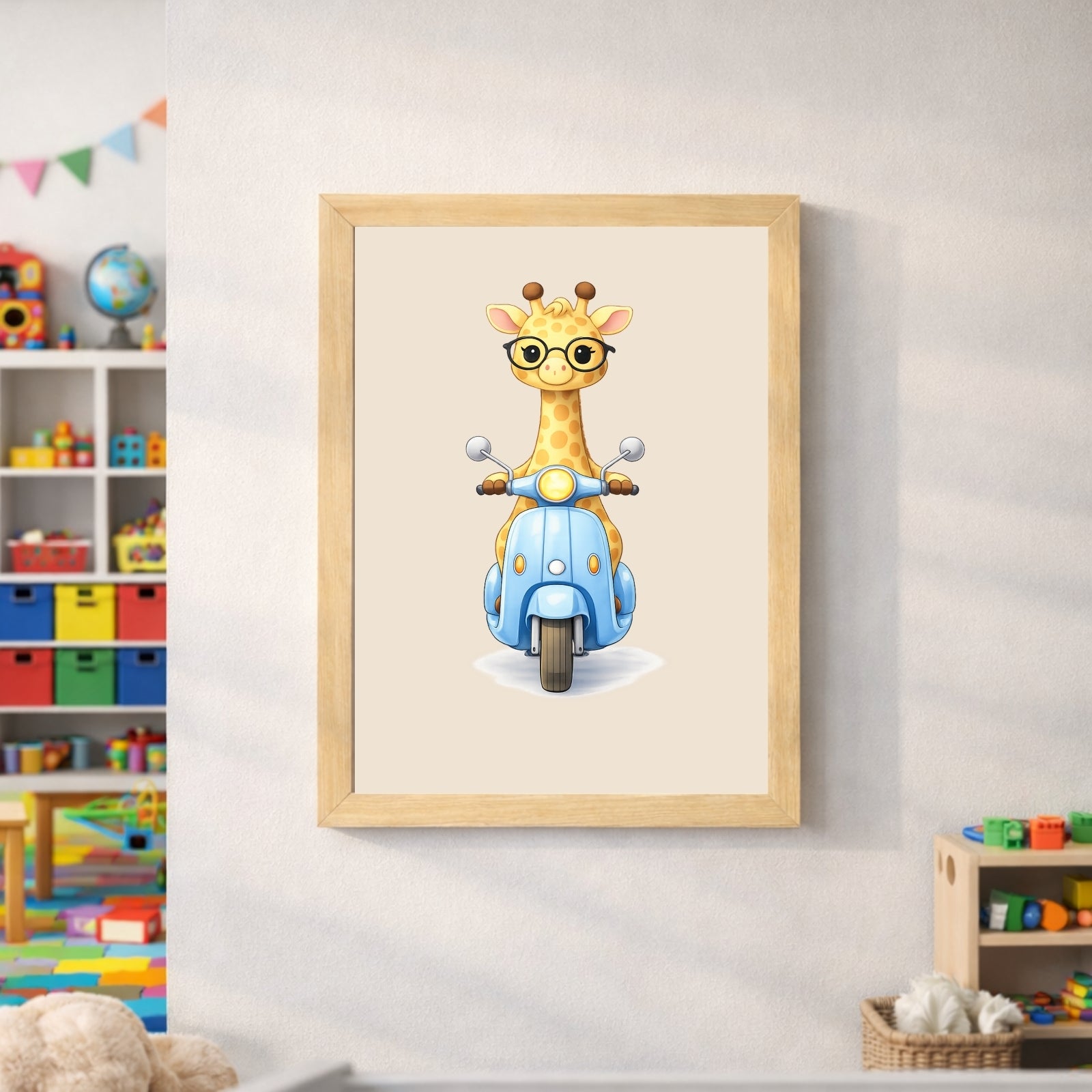 Animals Driving Cars Nursery Wall Art Set of 6 Printable, Transportation Boys Room Decor, Cute Animal Vehicle Digital Print, Colorful