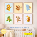 Safari Musical Nursery Wall Art Set of 6 | Baby Animals Music Prints | Jungle Nursery Decor | Kids Room Printable | Toddler Wall Art | Digital Download
