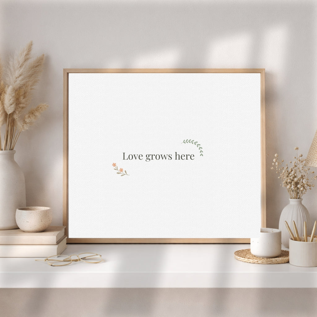 Woodland Nursery Wall Art Printable Set, Love Grows Here Nursery Decor, Boho Forest Animals Baby Room, Fox Bear Bunny 6 Print