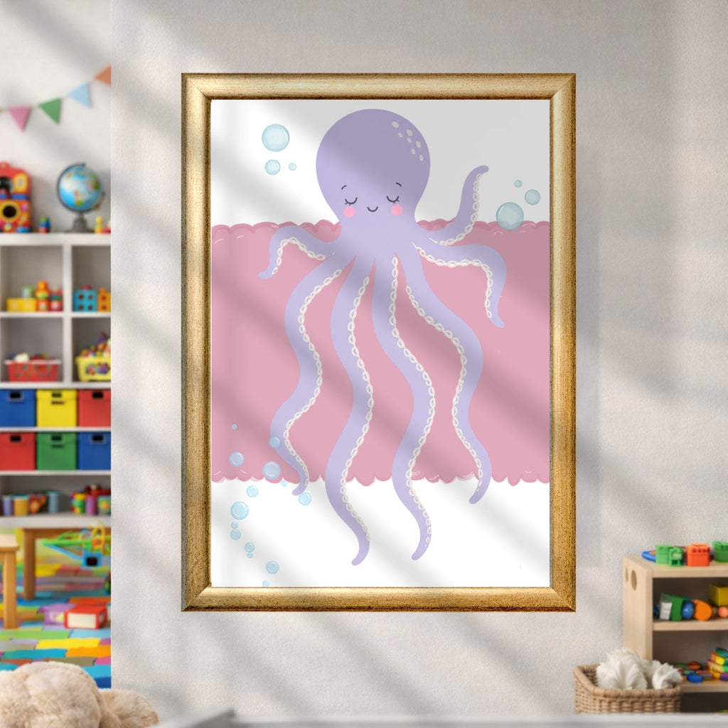 Under the Sea Printable Wall Art Set of 6, Mermaid Alphabet Poster Girls Room, Ocean Nursery Decor Digital Download, Pastel Kids Wall Art
