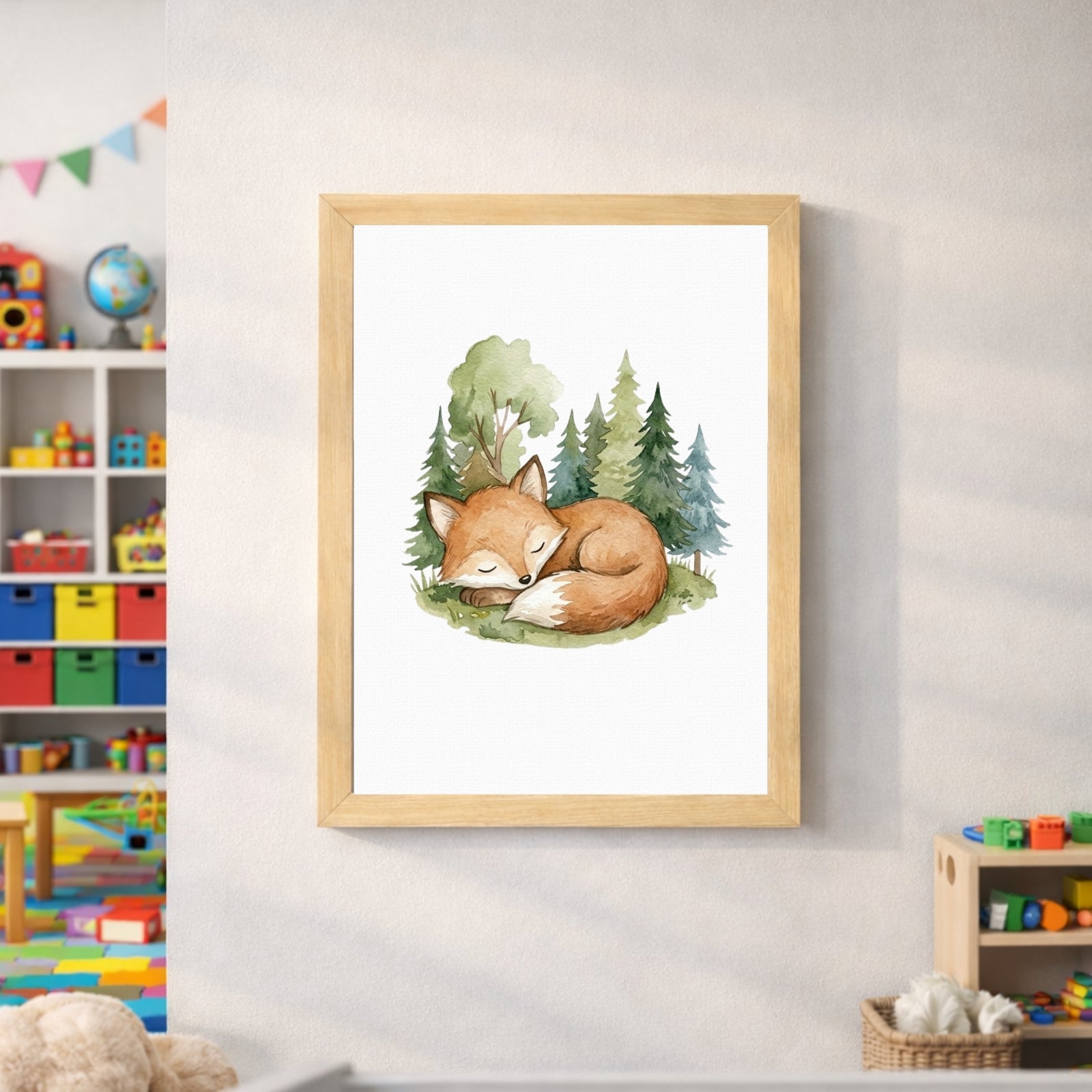 Woodland Nursery Wall Art Printable Set, Love Grows Here Nursery Decor, Boho Forest Animals Baby Room, Fox Bear Bunny 6 Print