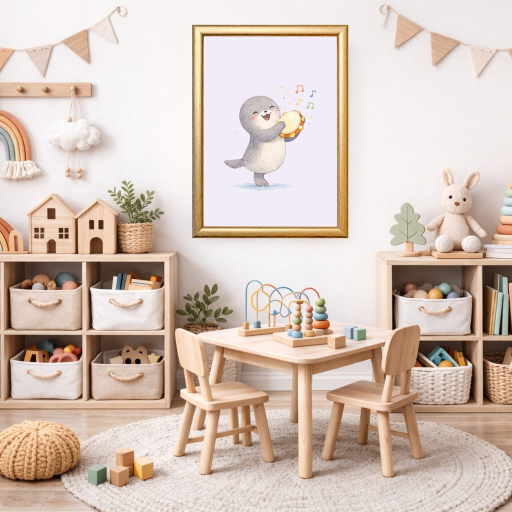 Ocean Animals Nursery Wall Art Set of 6, Printable Music Watercolor Prints, Baby Boy Girl Room Decor, Sea Animals Poster Instant Download