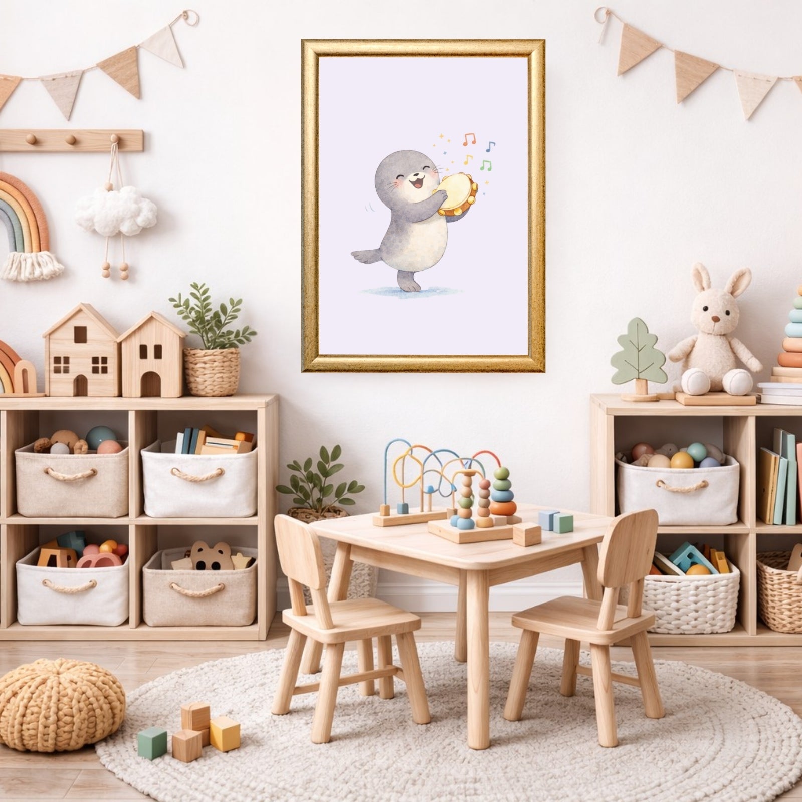 Ocean Animals Nursery Wall Art Set of 6, Printable Music Watercolor Prints, Baby Boy Girl Room Decor, Sea Animals Poster Instant Download
