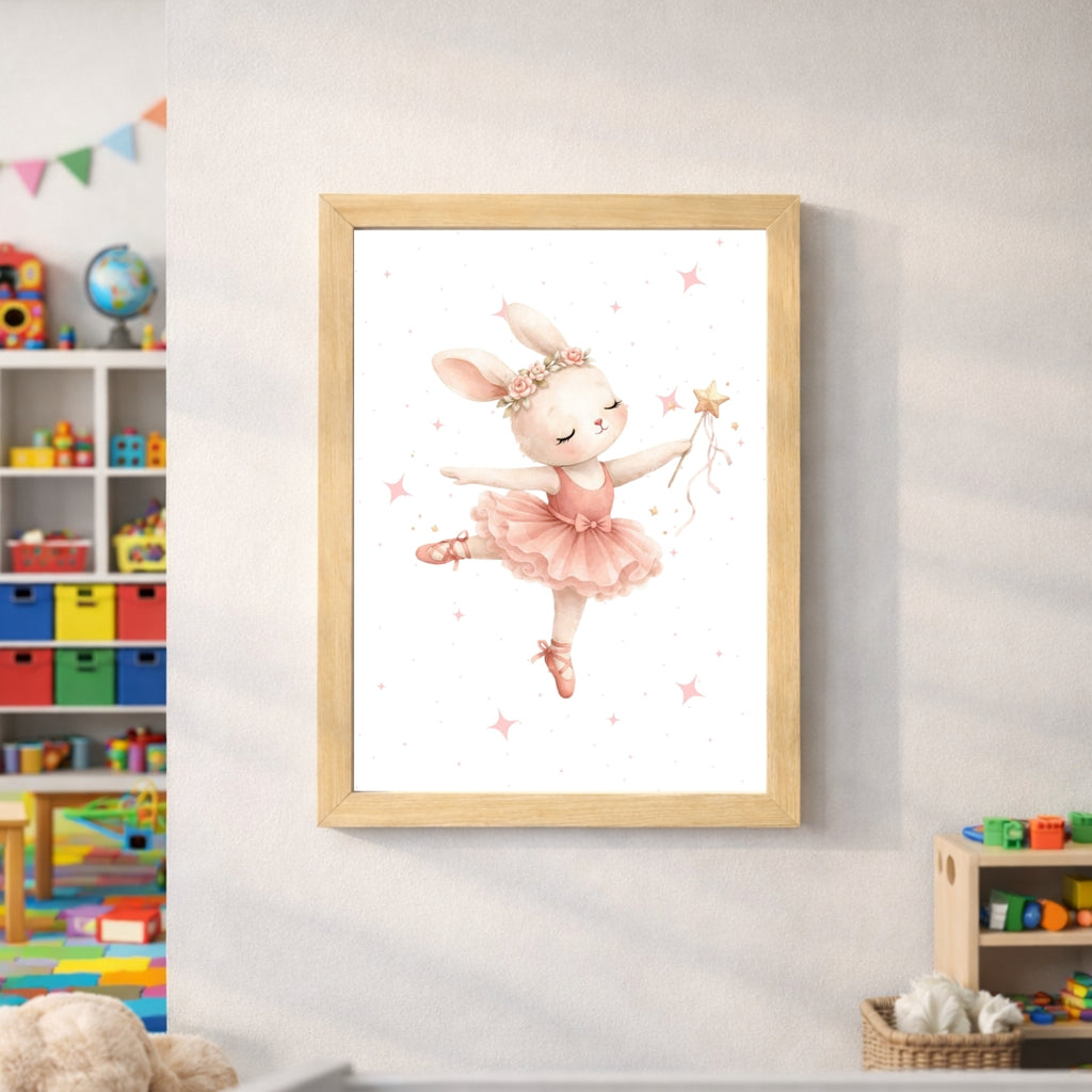 Ballerina Animals Nursery Wall Art Set of 6, Printable Watercolor Prints, Girls Room Decor, Baby Shower Gift, Instant Download