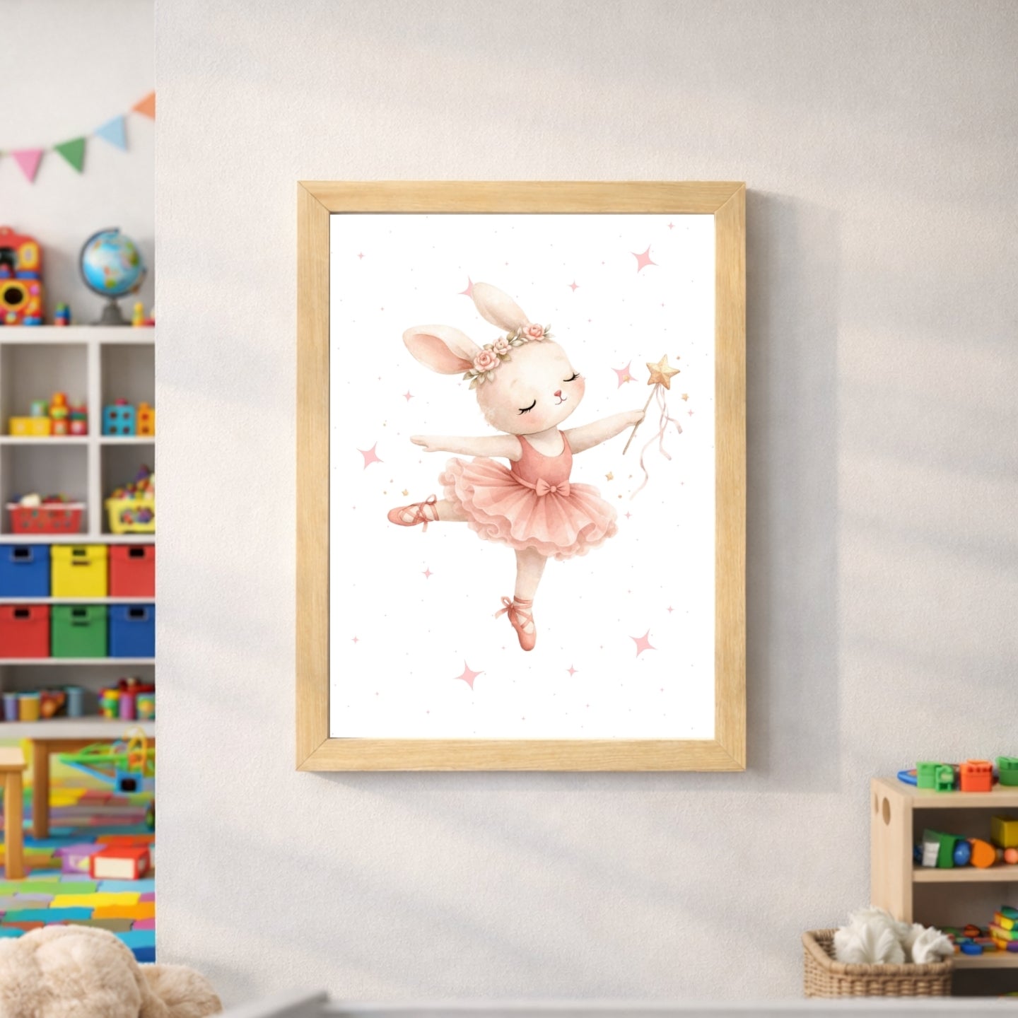 Ballerina Animals Nursery Wall Art Set of 6, Printable Watercolor Prints, Girls Room Decor, Baby Shower Gift, Instant Download