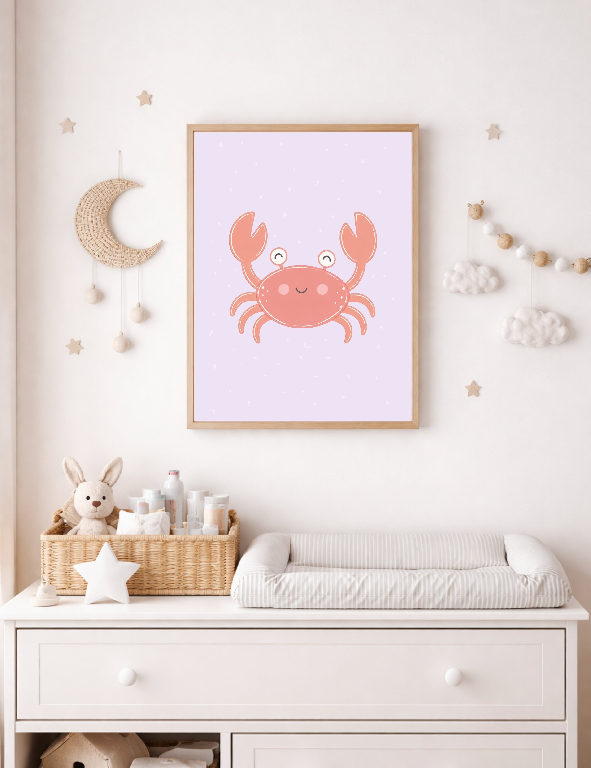 Under the Sea Printable Wall Art Set of 6, Mermaid Alphabet Poster Girls Room, Ocean Nursery Decor Digital Download, Pastel Kids Wall Art