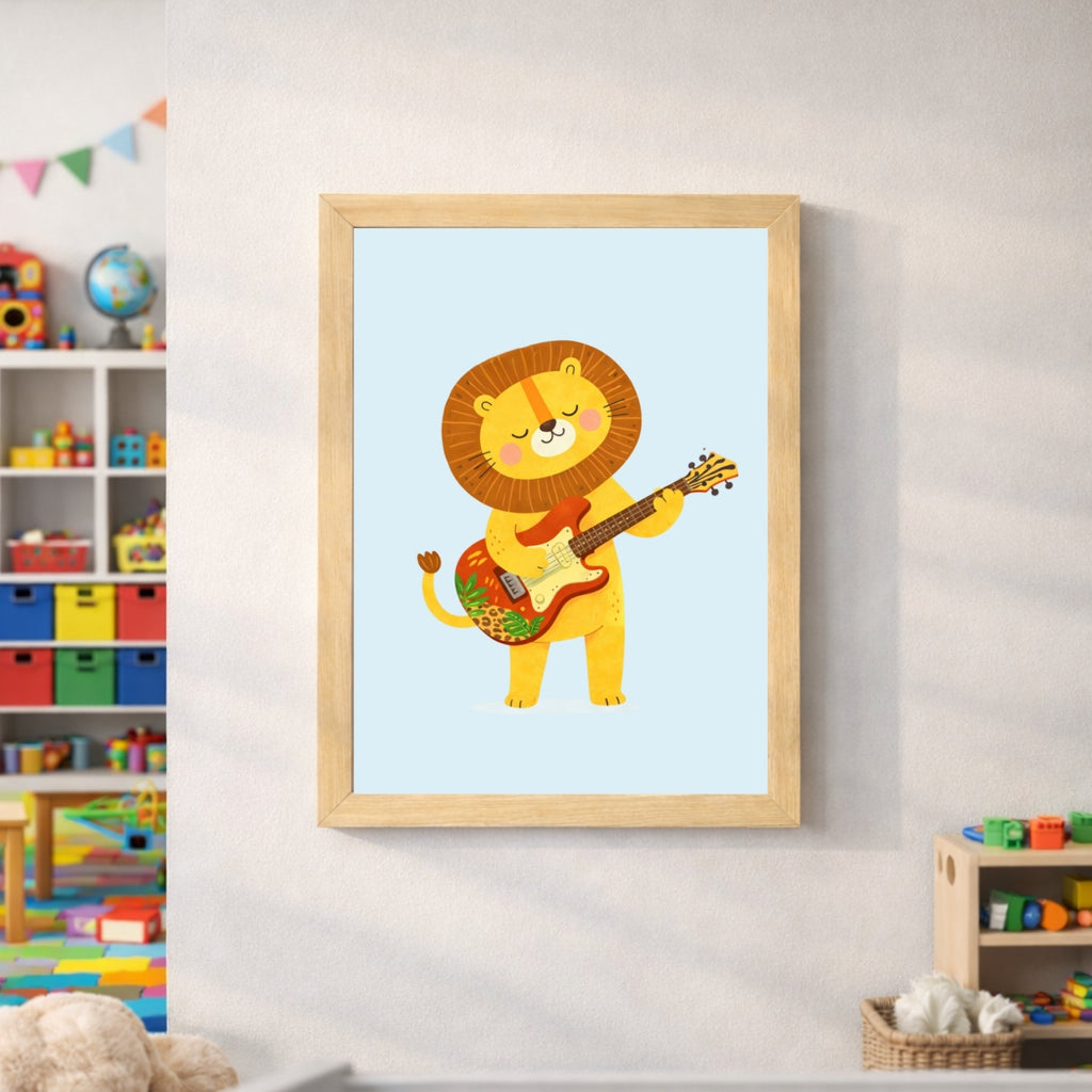 Safari Musical Nursery Wall Art Set of 6 | Baby Animals Music Prints | Jungle Nursery Decor | Kids Room Printable | Toddler Wall Art | Digital Download