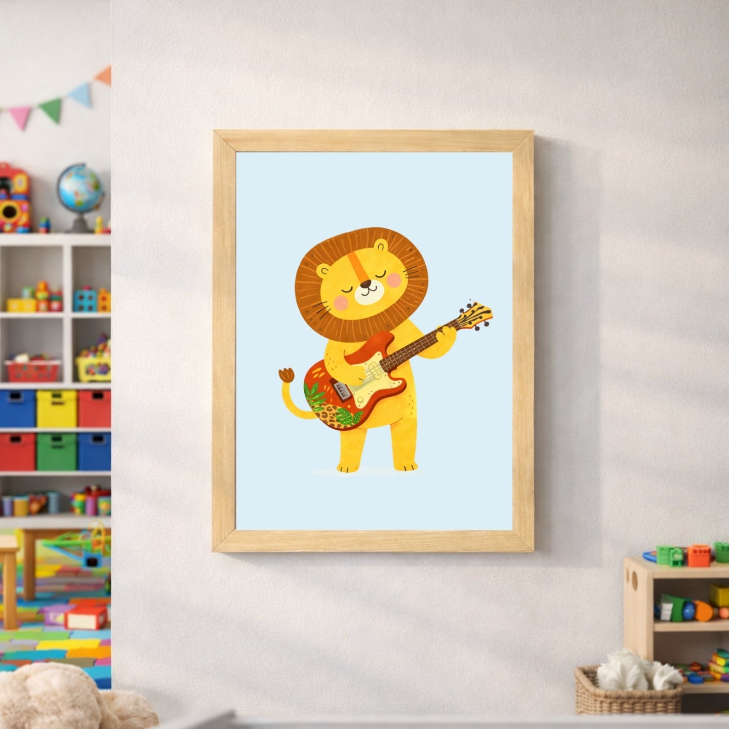 Safari Musical Nursery Wall Art Set of 6 | Baby Animals Music Prints | Jungle Nursery Decor | Kids Room Printable | Toddler Wall Art | Digital Download