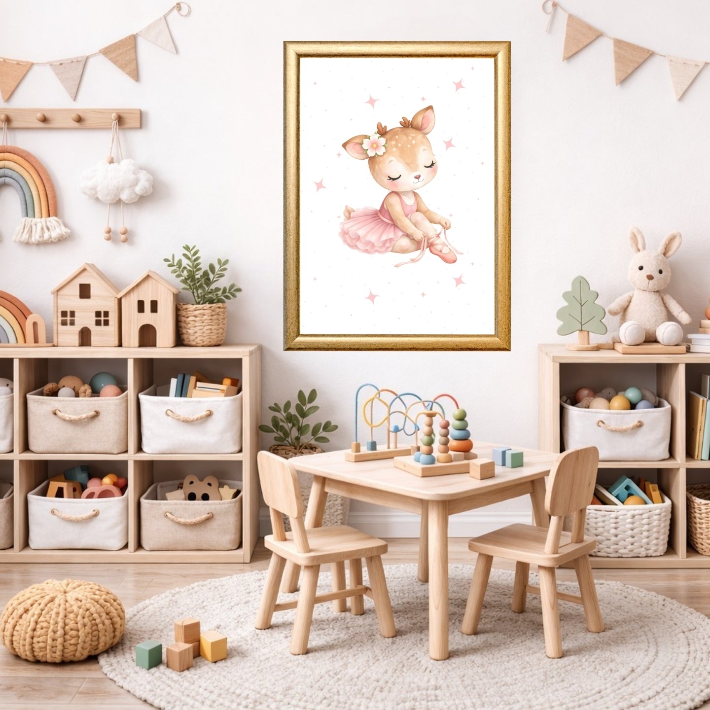 Ballerina Animals Nursery Wall Art Set of 6, Printable Watercolor Prints, Girls Room Decor, Baby Shower Gift, Instant Download