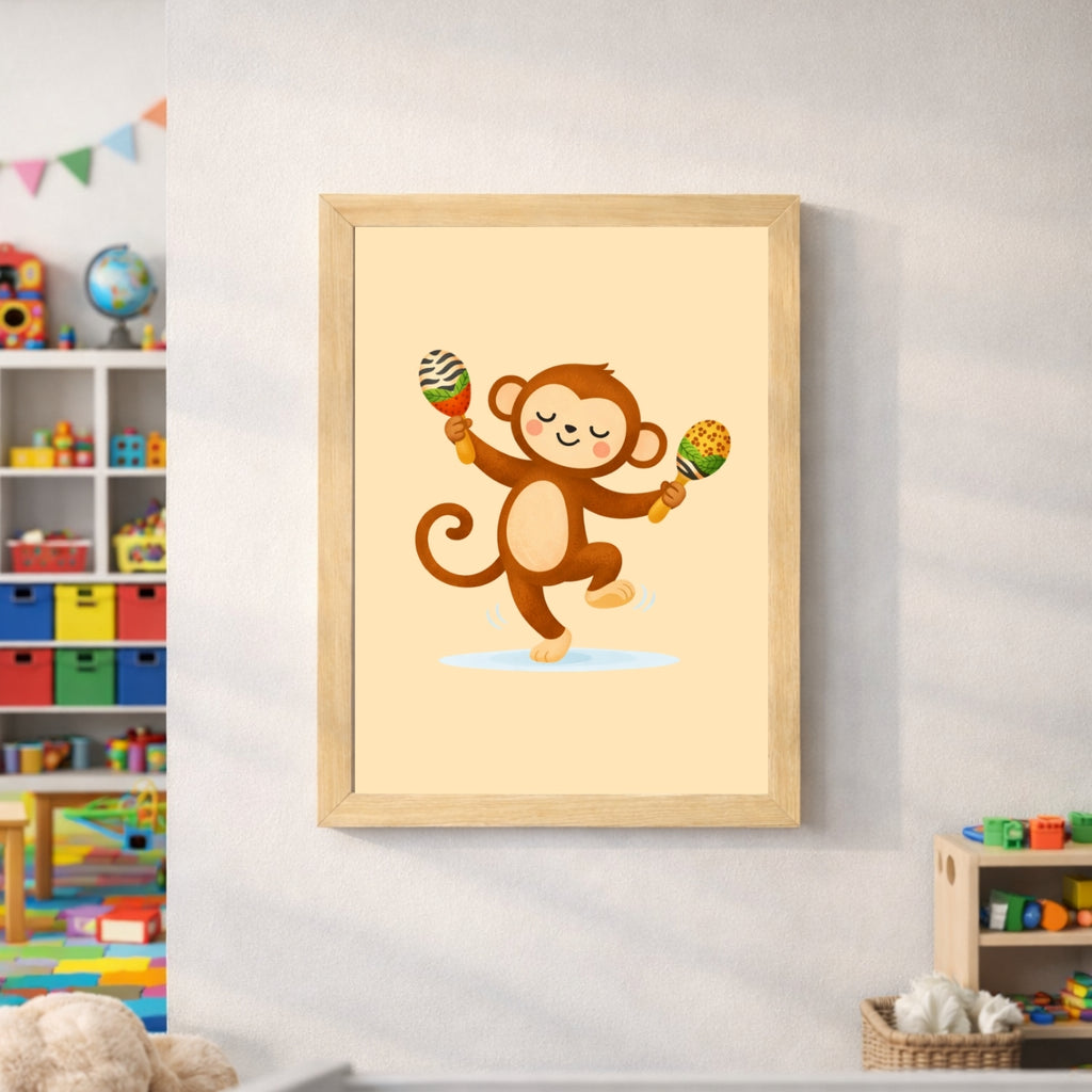 Safari Musical Nursery Wall Art Set of 6 | Baby Animals Music Prints | Jungle Nursery Decor | Kids Room Printable | Toddler Wall Art | Digital Download