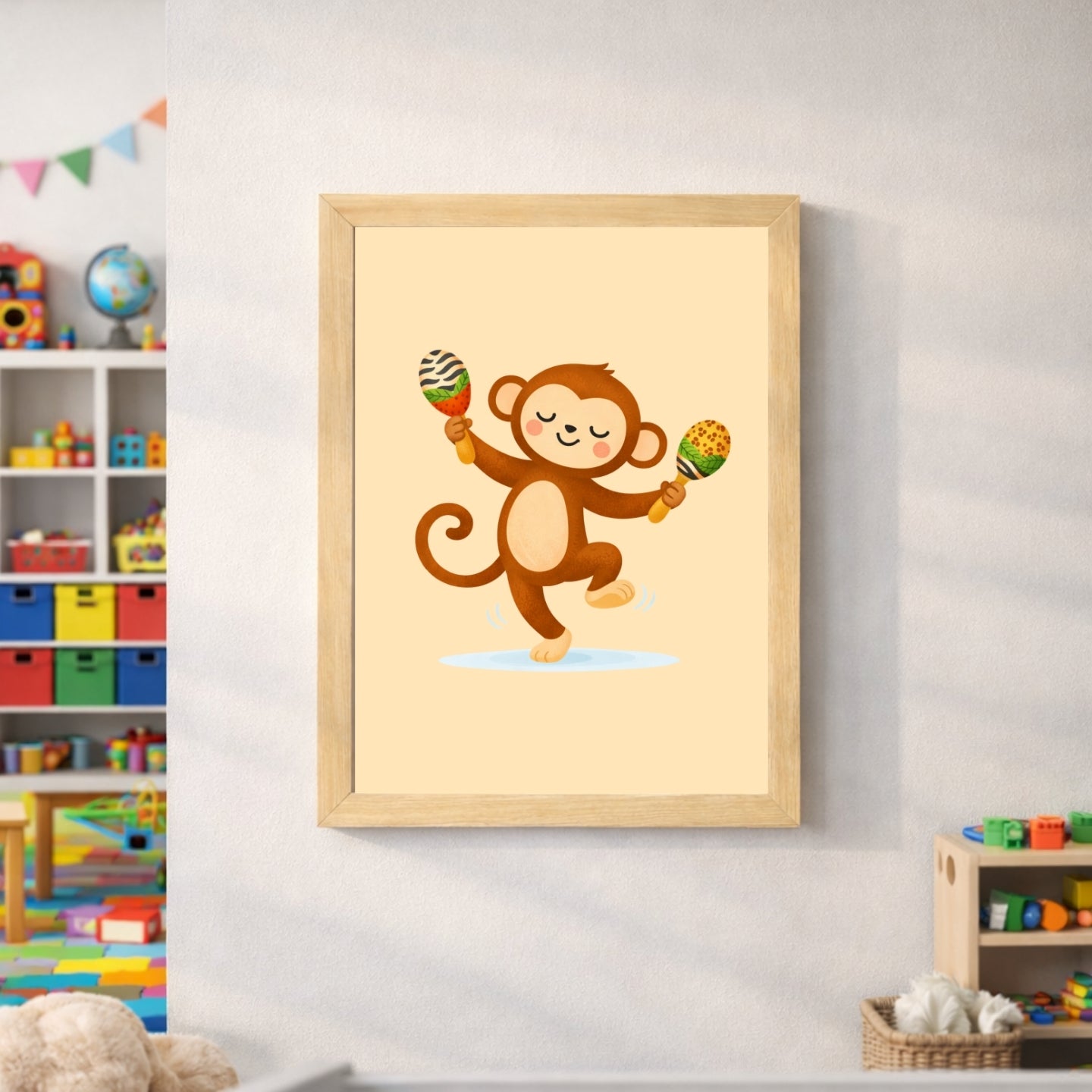 Safari Musical Nursery Wall Art Set of 6 | Baby Animals Music Prints | Jungle Nursery Decor | Kids Room Printable | Toddler Wall Art | Digital Download