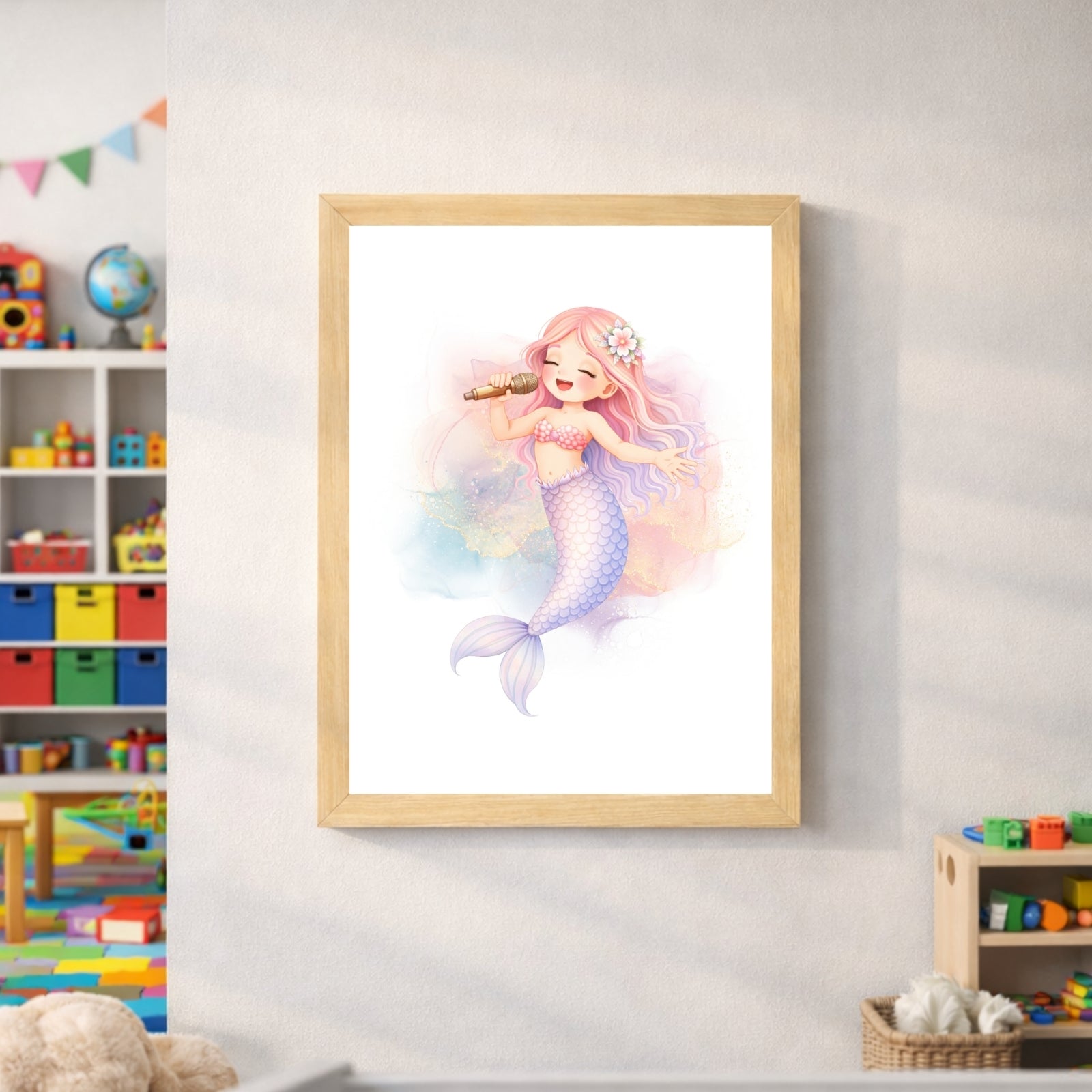 Mermaid Nursery Wall Art Set of 6, Mermaid Printable Wall Art,Girls Room Decor, Ocean Nursery Decor, Digital Download