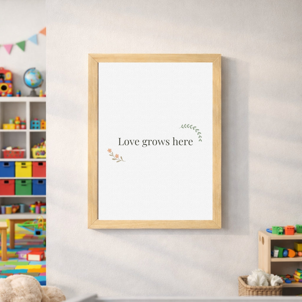 Woodland Nursery Wall Art Printable Set, Love Grows Here Nursery Decor, Boho Forest Animals Baby Room, Fox Bear Bunny 6 Print