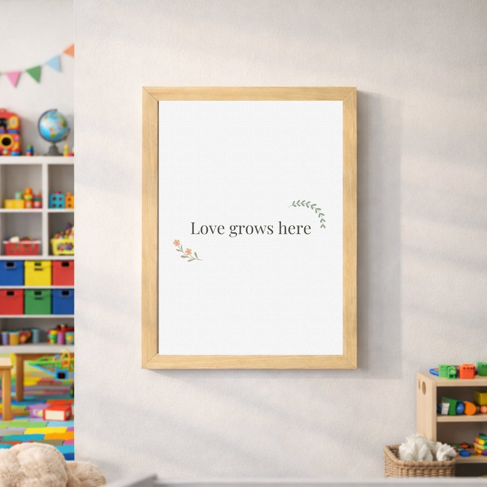 Woodland Nursery Wall Art Printable Set, Love Grows Here Nursery Decor, Boho Forest Animals Baby Room, Fox Bear Bunny 6 Print