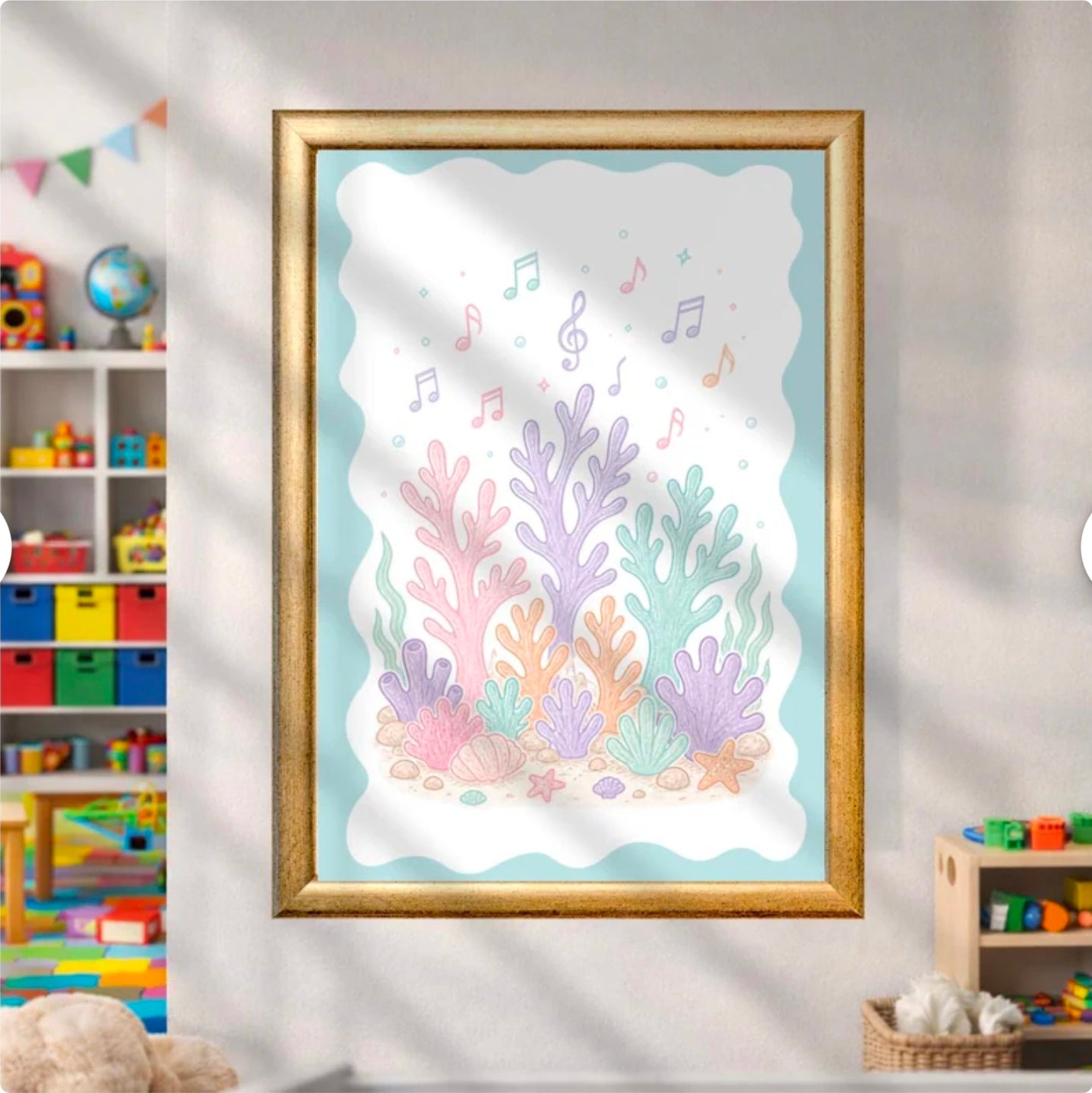 Mermaid Wall Art Printable Set of 6, Girls Room Decor, Mermaid Nursery Print, Kids Bedroom Art, Under the Sea Poster, Instant Download