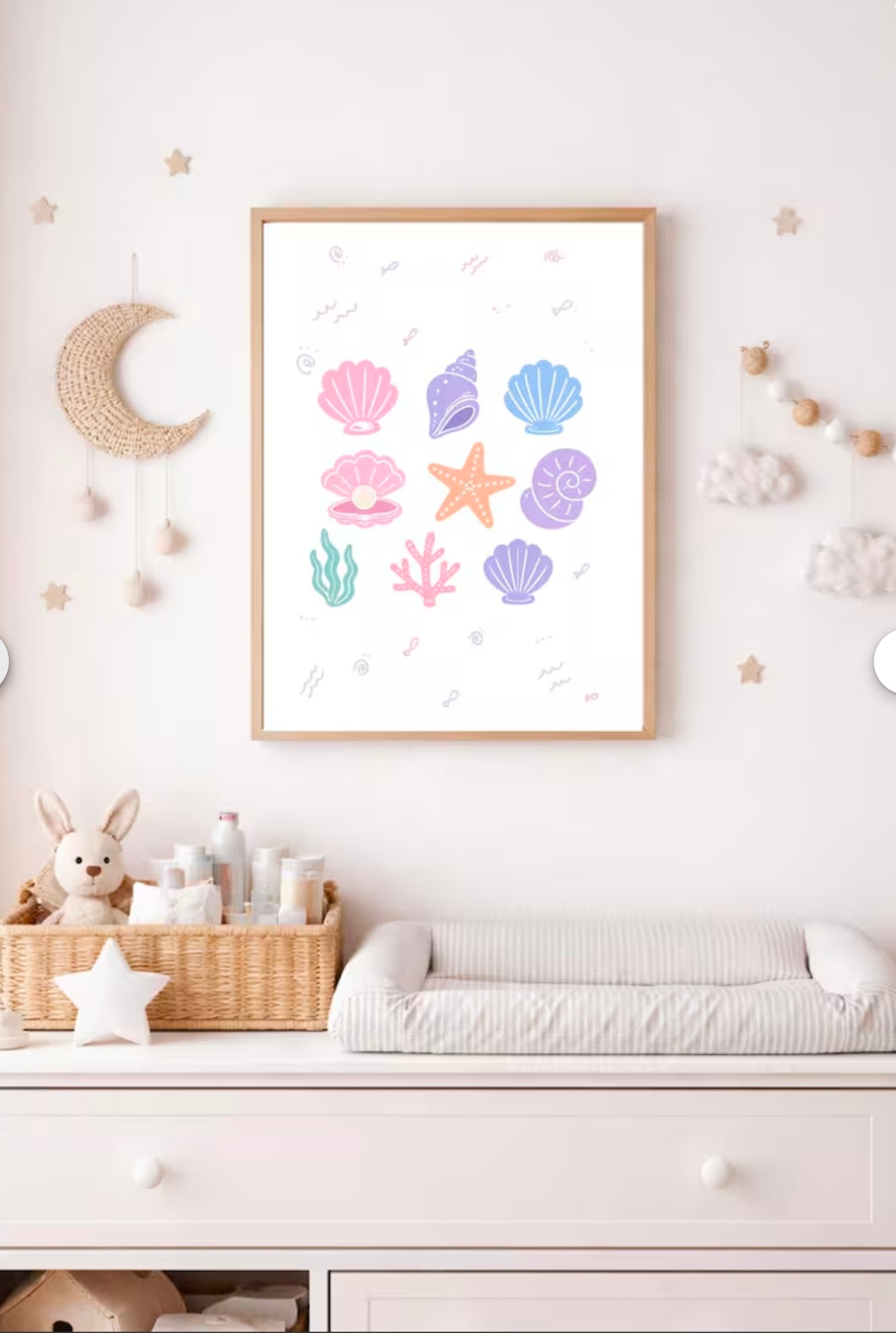Mermaid Wall Art Printable Set of 6, Girls Room Decor, Mermaid Nursery Print, Kids Bedroom Art, Under the Sea Poster, Instant Download