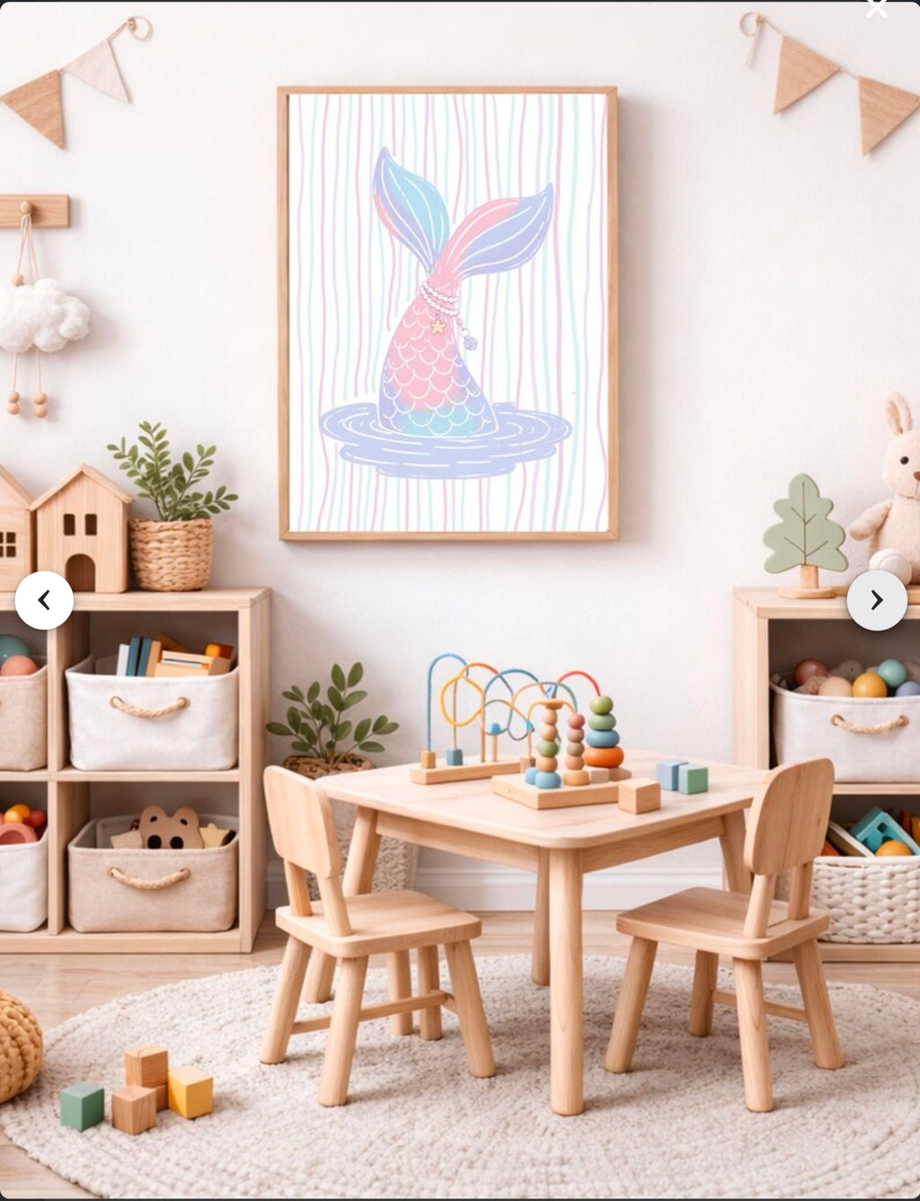 Mermaid Wall Art Printable Set of 6, Girls Room Decor, Mermaid Nursery Print, Kids Bedroom Art, Under the Sea Poster, Instant Download